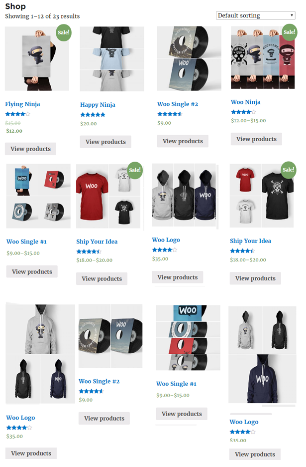 Display Grid on Shop Page