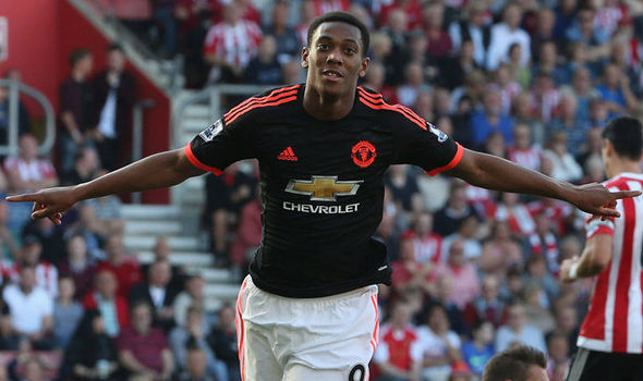 Martial in Sunderland vs Manchester United