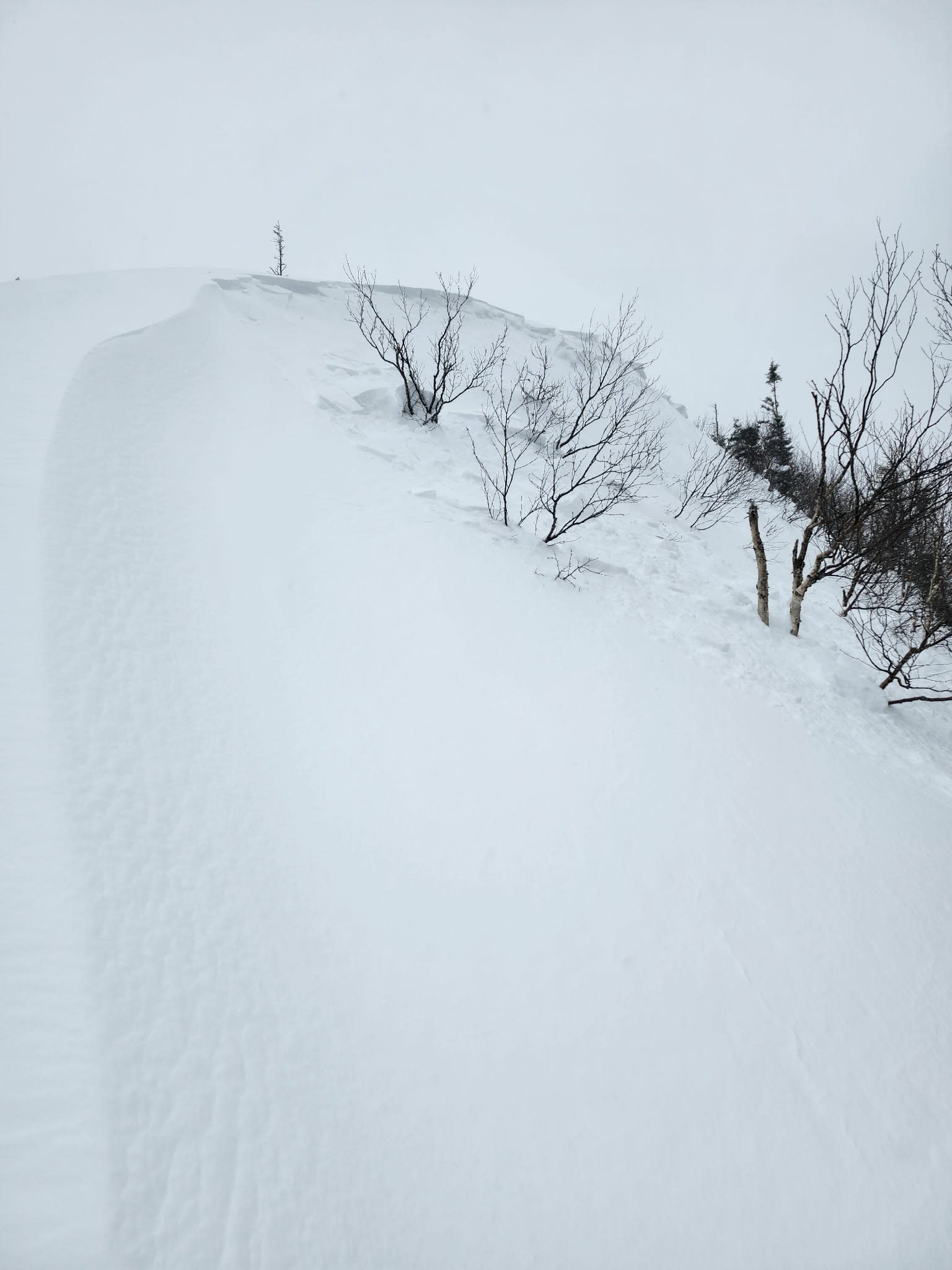 Plaque de tempête déclenchée sur un relief de terrain de petite taille.