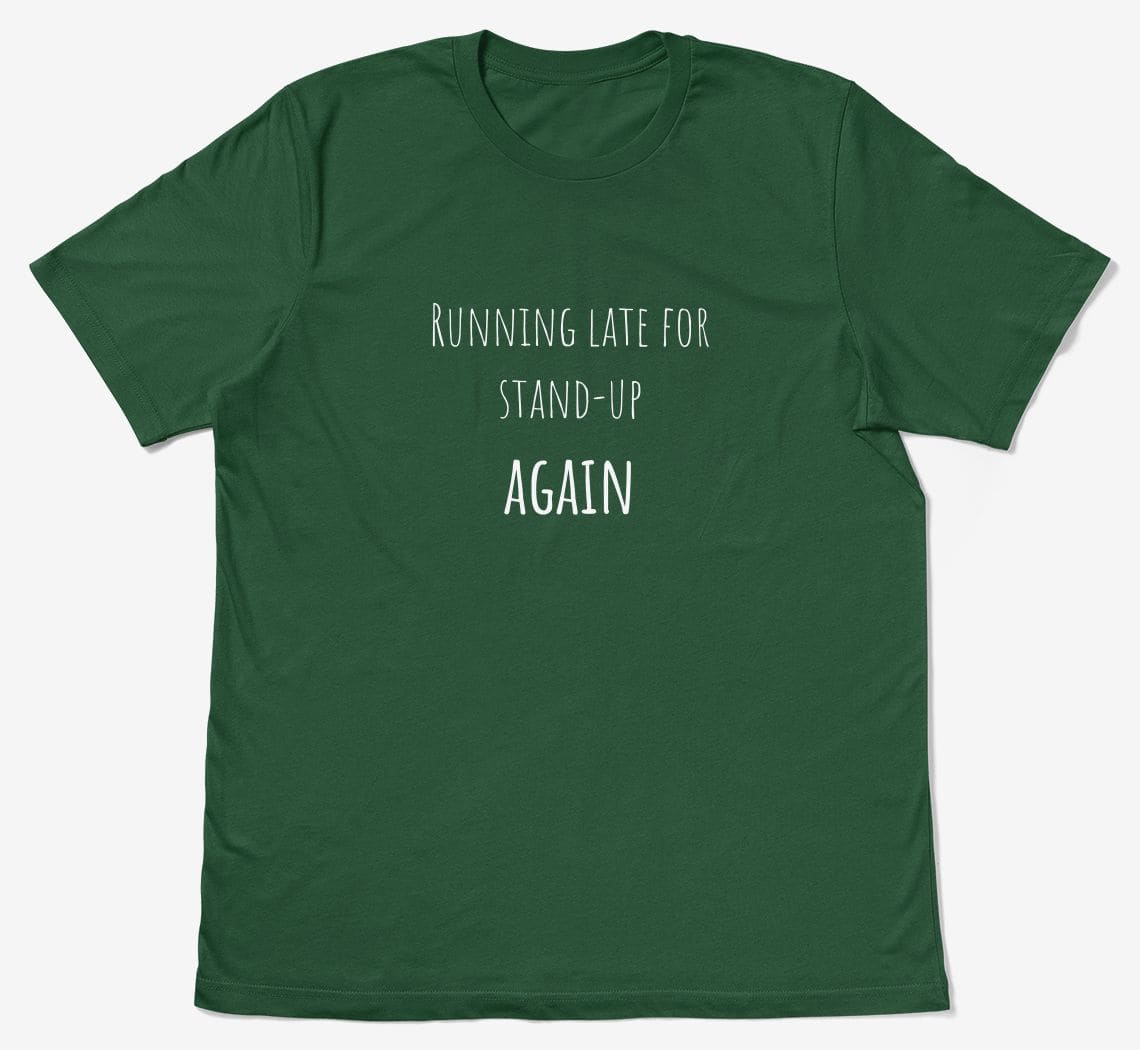 A preview of the running-late-for t-shirt design