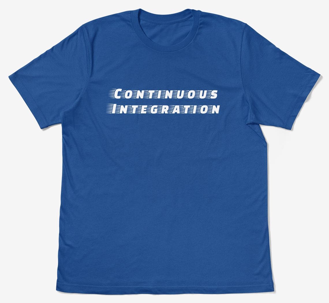 A preview of the continuous-integration t-shirt design