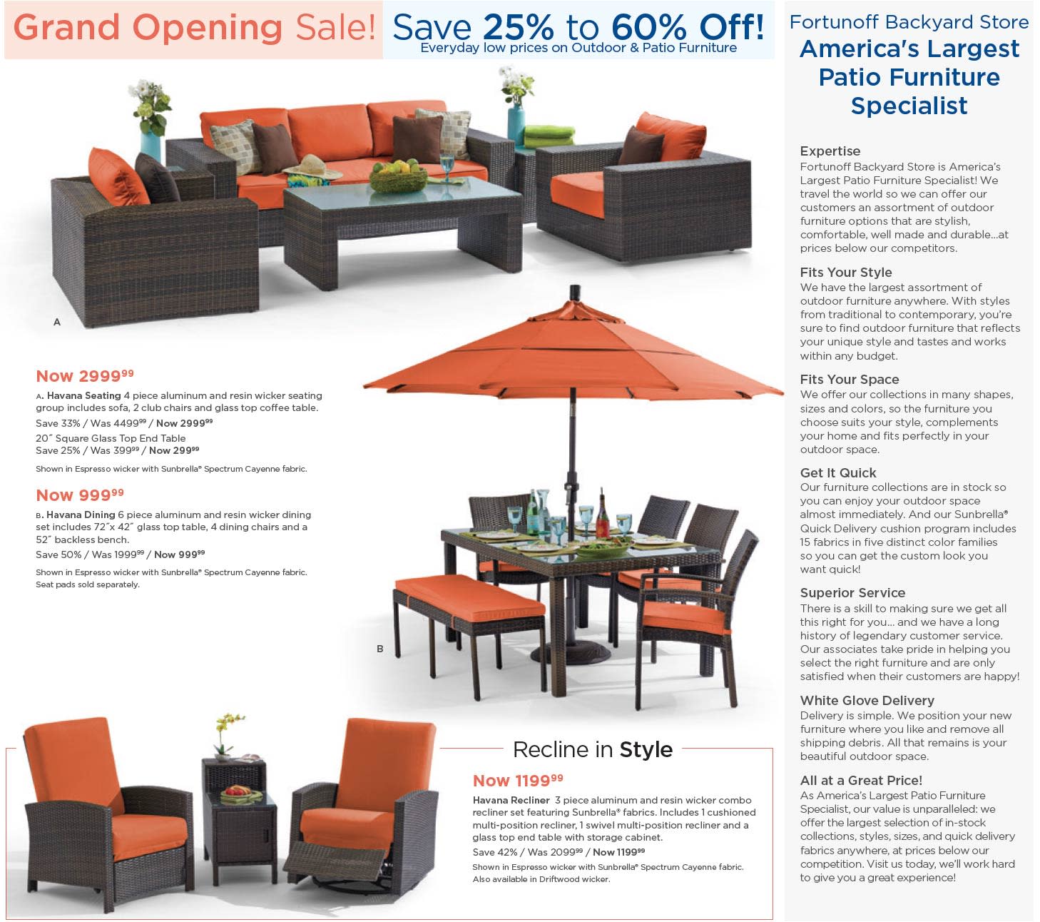 Grand Opening Sale Florida Fortunoff Backyard Store