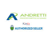 Logos of Andretti Indoor Karting & Games, NOCO, and an "Authorized Seller" badge.