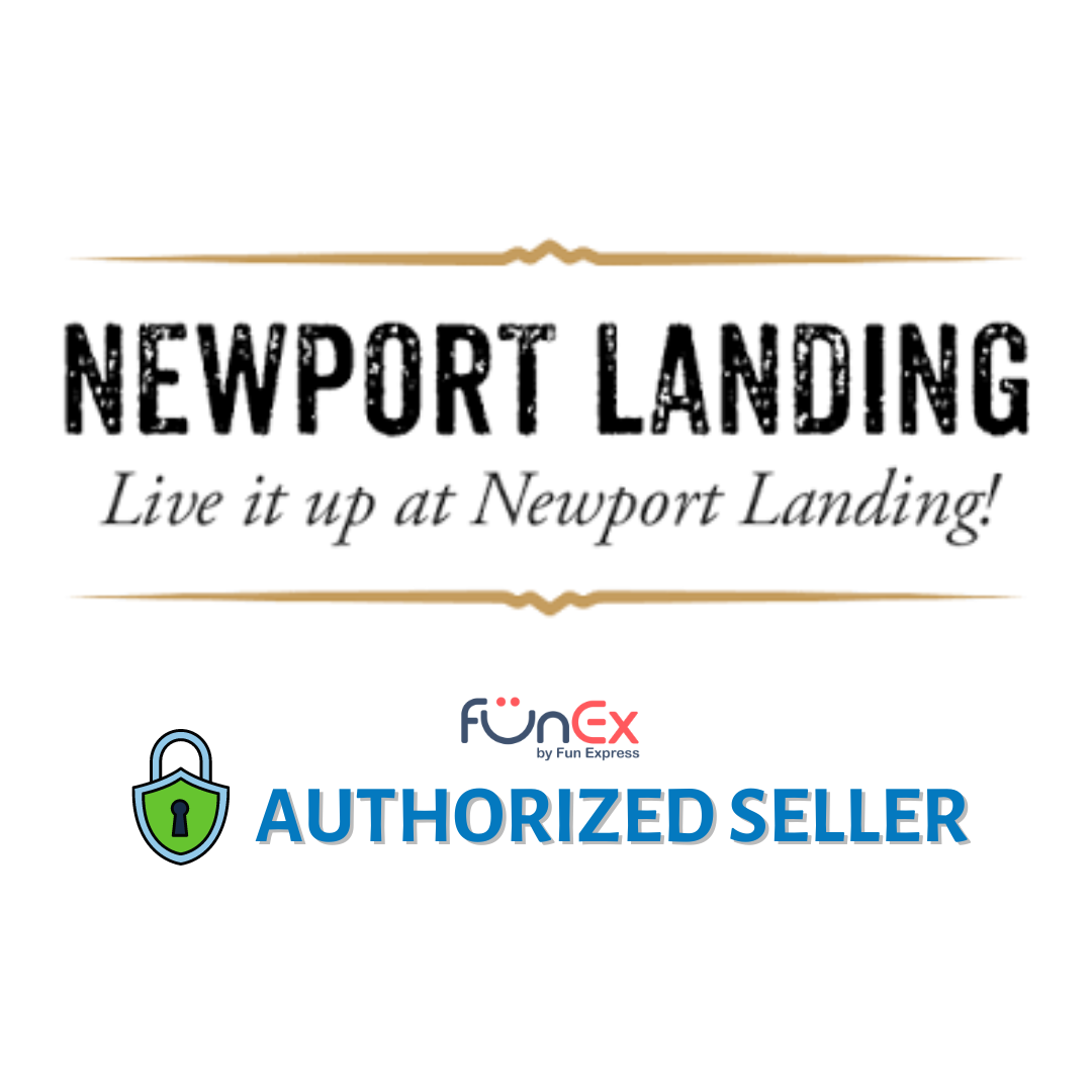 Image Description: This image features promotional material, possibly for a partnership or ticket sales platform. At the top, there is a logo with the text "NEWPORT LANDING" in large black letters, and below it, a tagline "Live it up at Newport Landing!" in a smaller font. The text is stylized to give the impression of exclusivity and fun. Below, there is a graphic of a padlock in shades of green with a keyhole in the center, signifying security or trustworthiness. Adjacent to this emblem is larger text stating "AUTHORIZED SELLER" in bold blue letters, accompanied by the "FunEx" logo, which signifies a company named Fun Express. The colors in the image are a mix of black, gold, green, blue, and white.

Enhance your experiences with Newport Landing through FunEx.com, where you can expect to find outstanding discounts and the lowest prices on tickets for your next adventure.