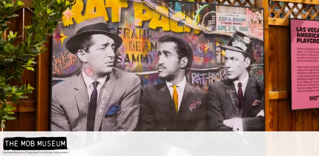 Mural of three men from the