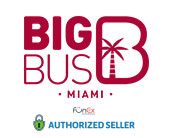 Logo of Big Bus Miami with a palm tree, indicating an authorized seller.