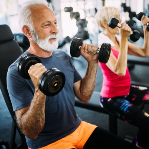 Fitness center at Retreat at Leisure Living in Evansville, Indiana