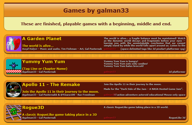 My 1GAM games