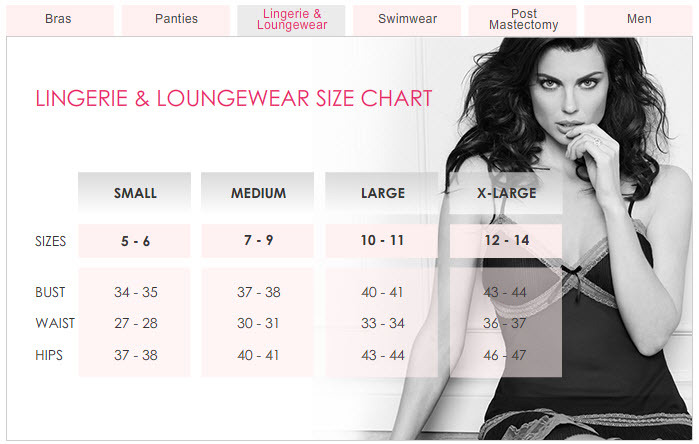 La Vie En Rose Size Chart