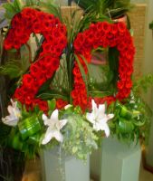 Anniversary Letters or Numbers made with Red Roses.