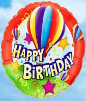 18" (Hot-Air Balloon) Birthday Floating Balloon