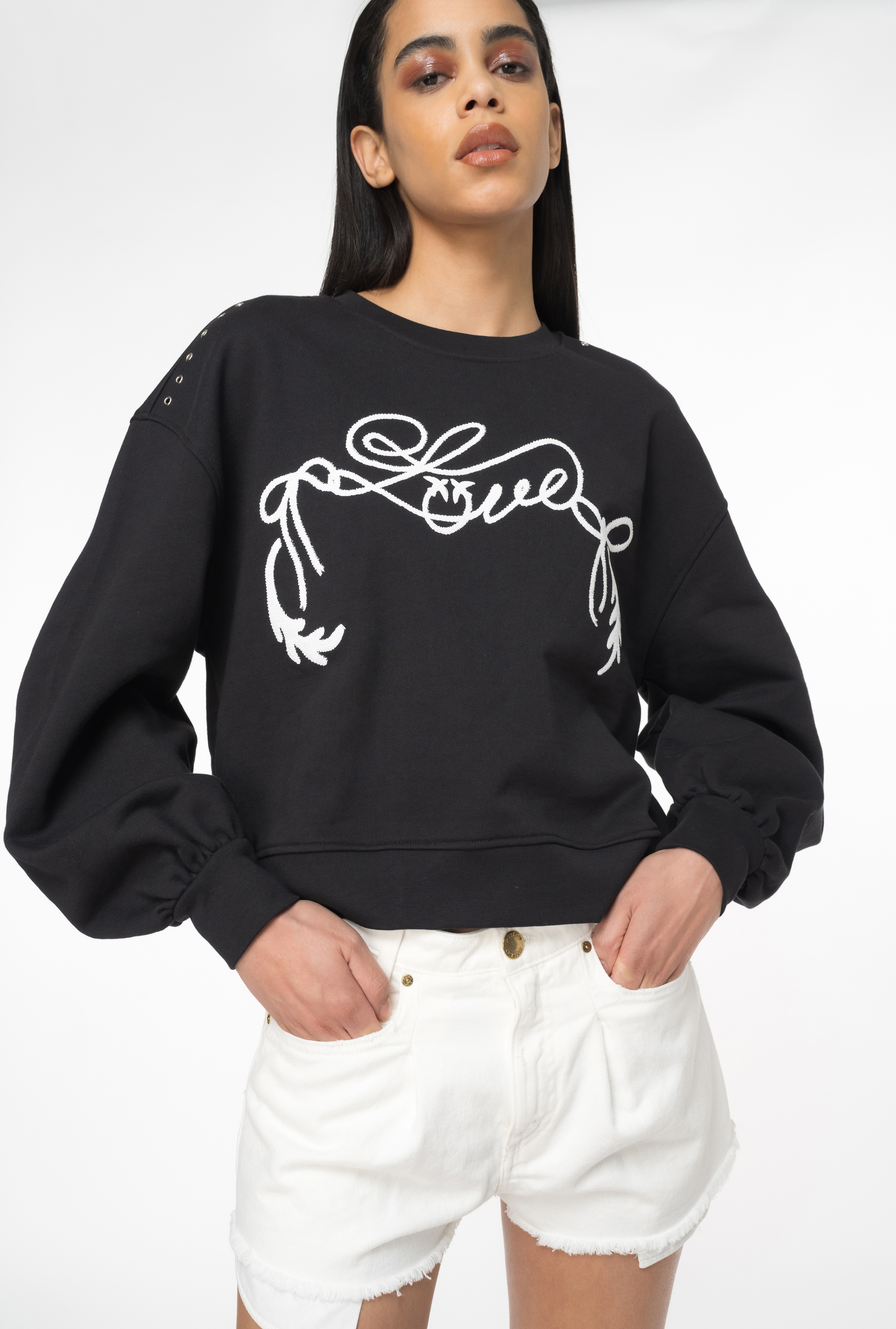 Pinko, LOVE sweatshirt, Limo black, L
