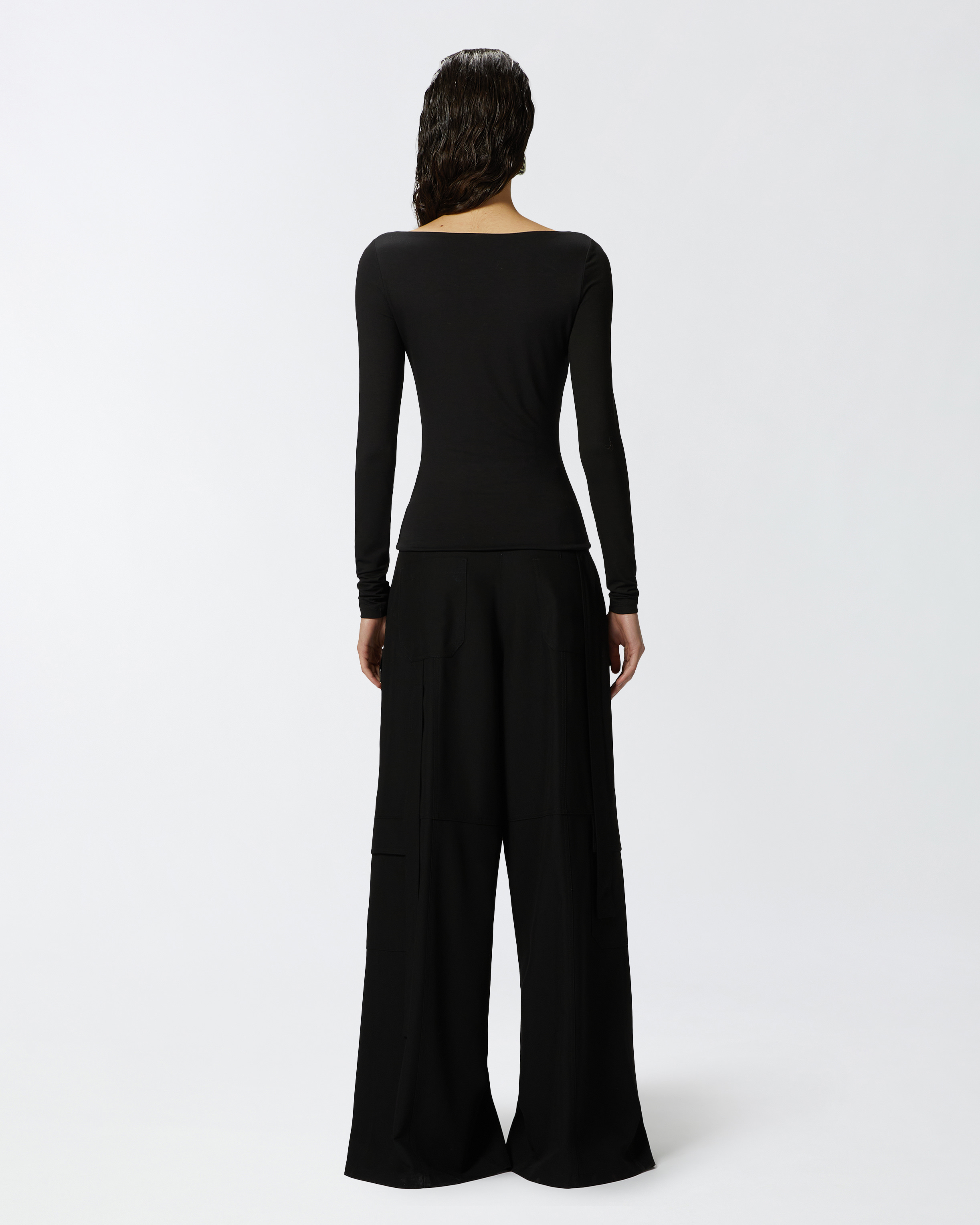 Pinko, Slim-fit sweater with zip and gathering at the front, Limo black, XXS