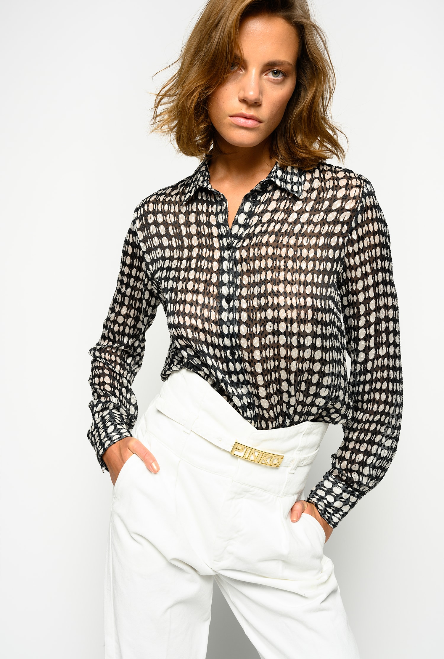 satin print top