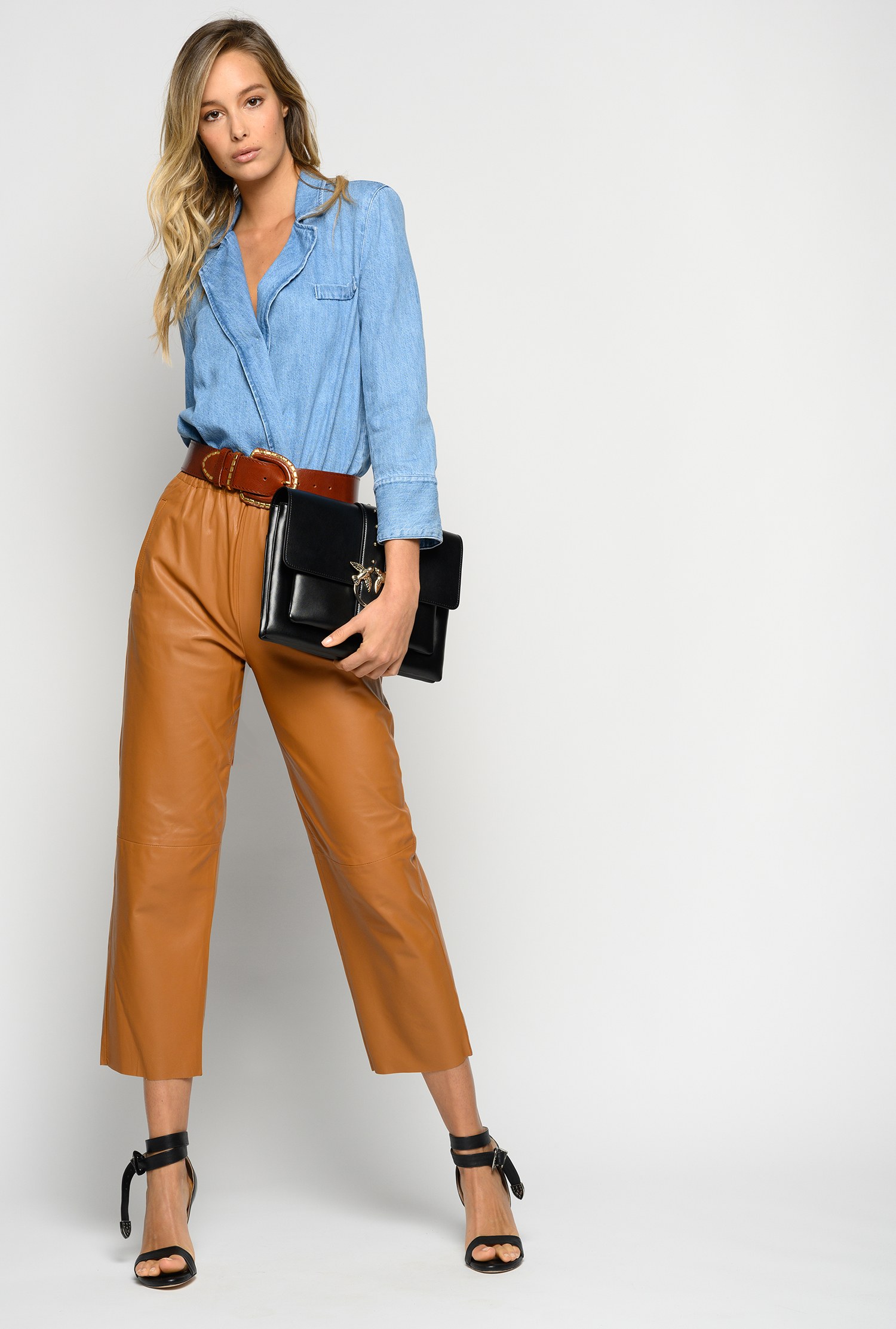 loose leather trousers