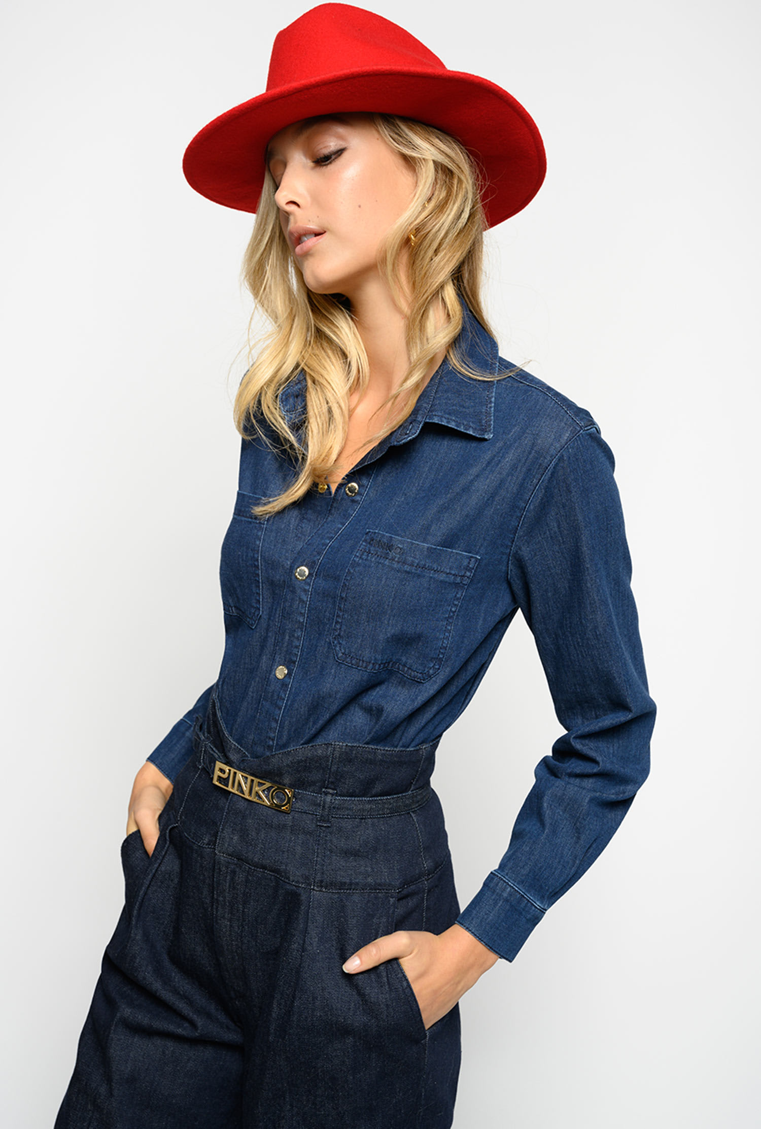 pinko denim jumpsuit