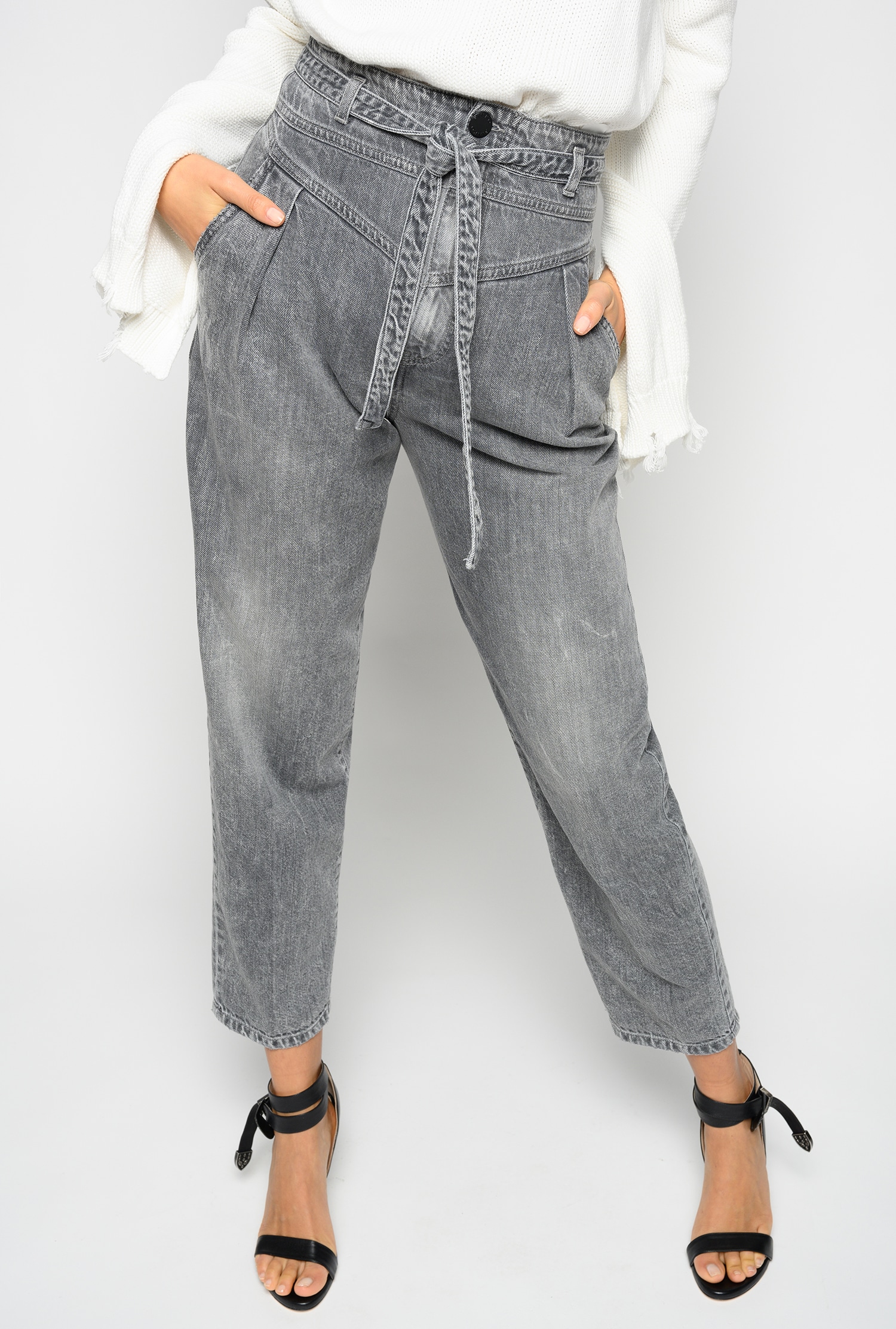 grey carrot fit jeans