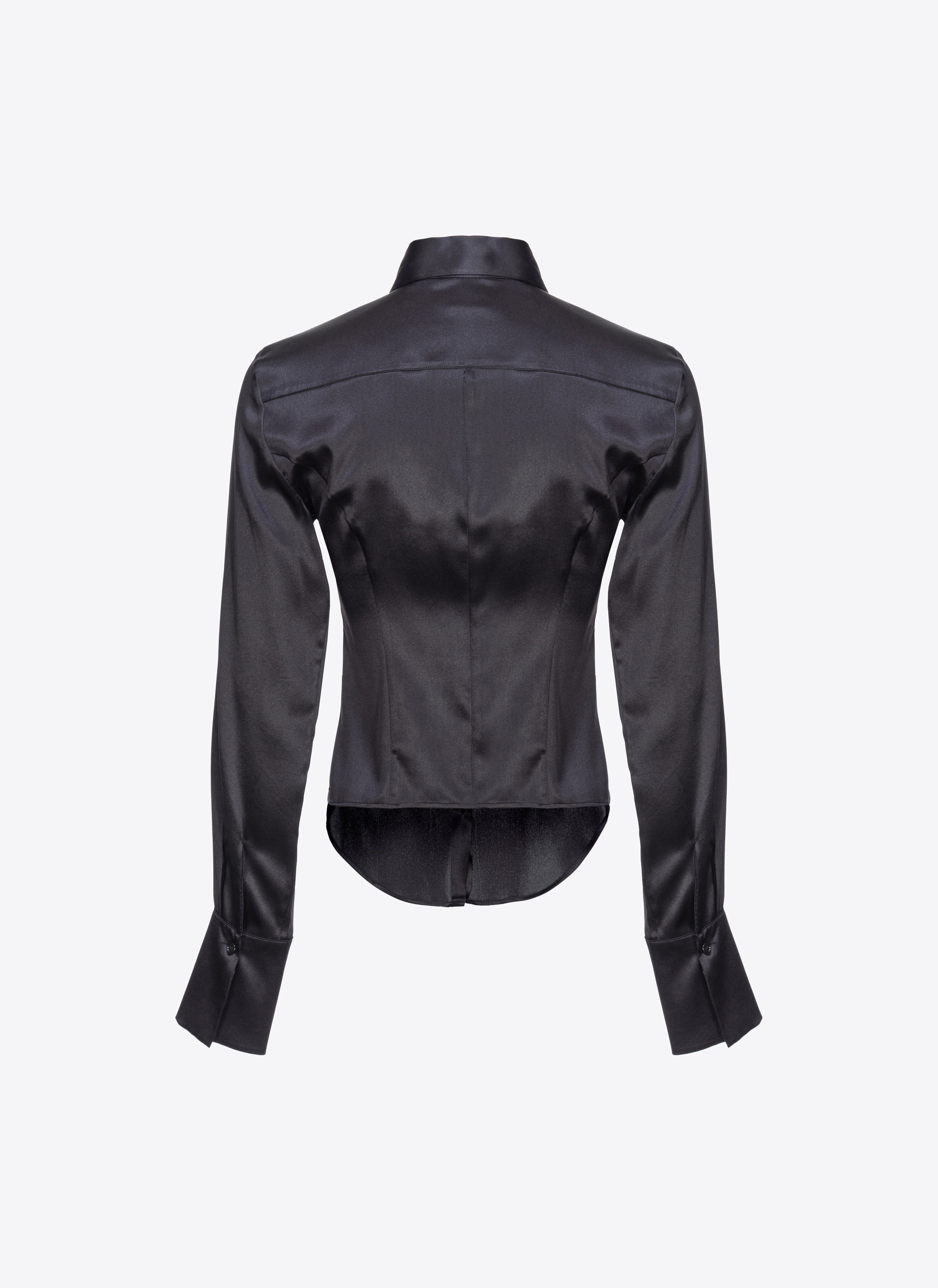 Pinko, Silk satin shirt, Limo black, 42