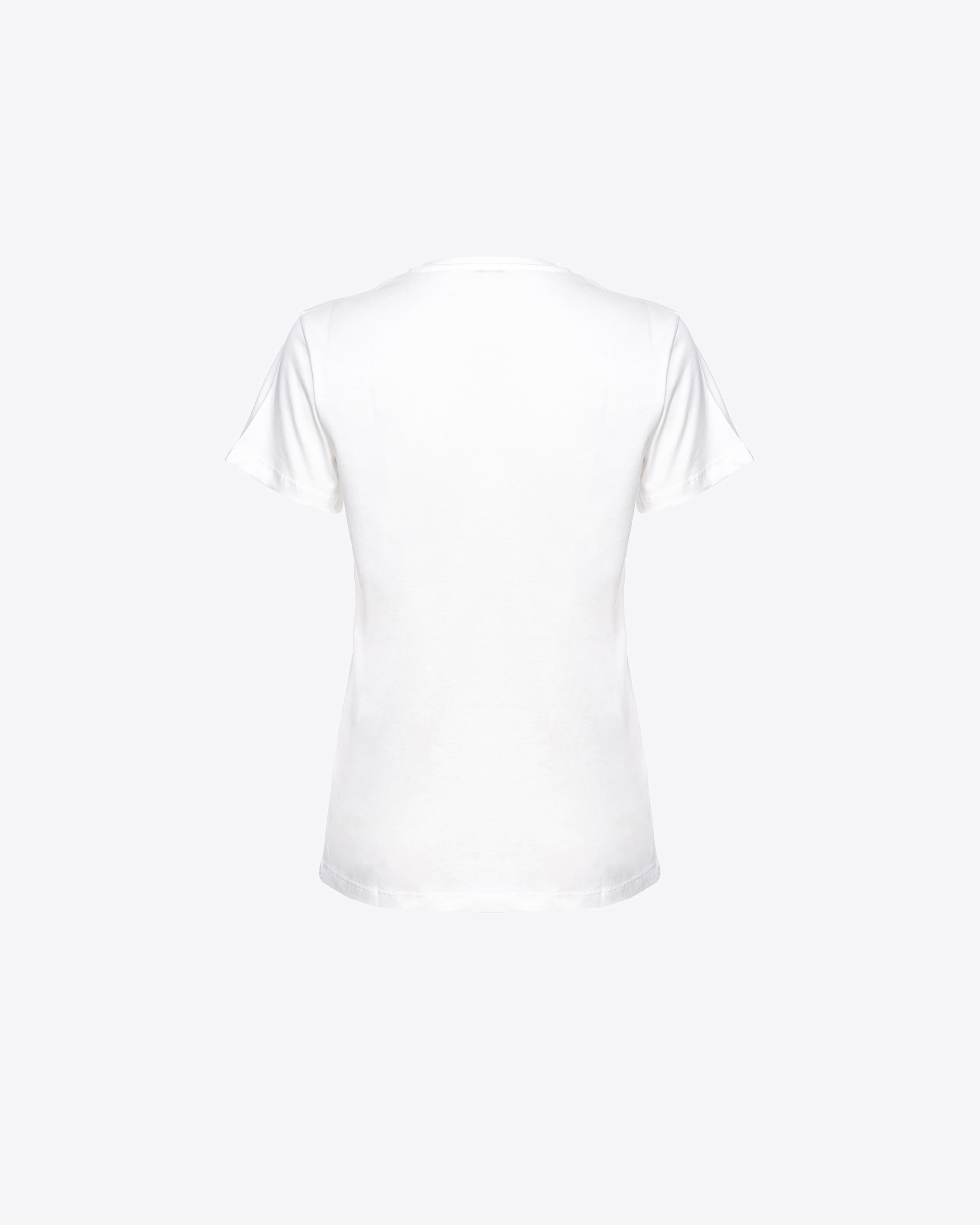 Pinko, T-shirt with heart embroidery, Silk white, XS