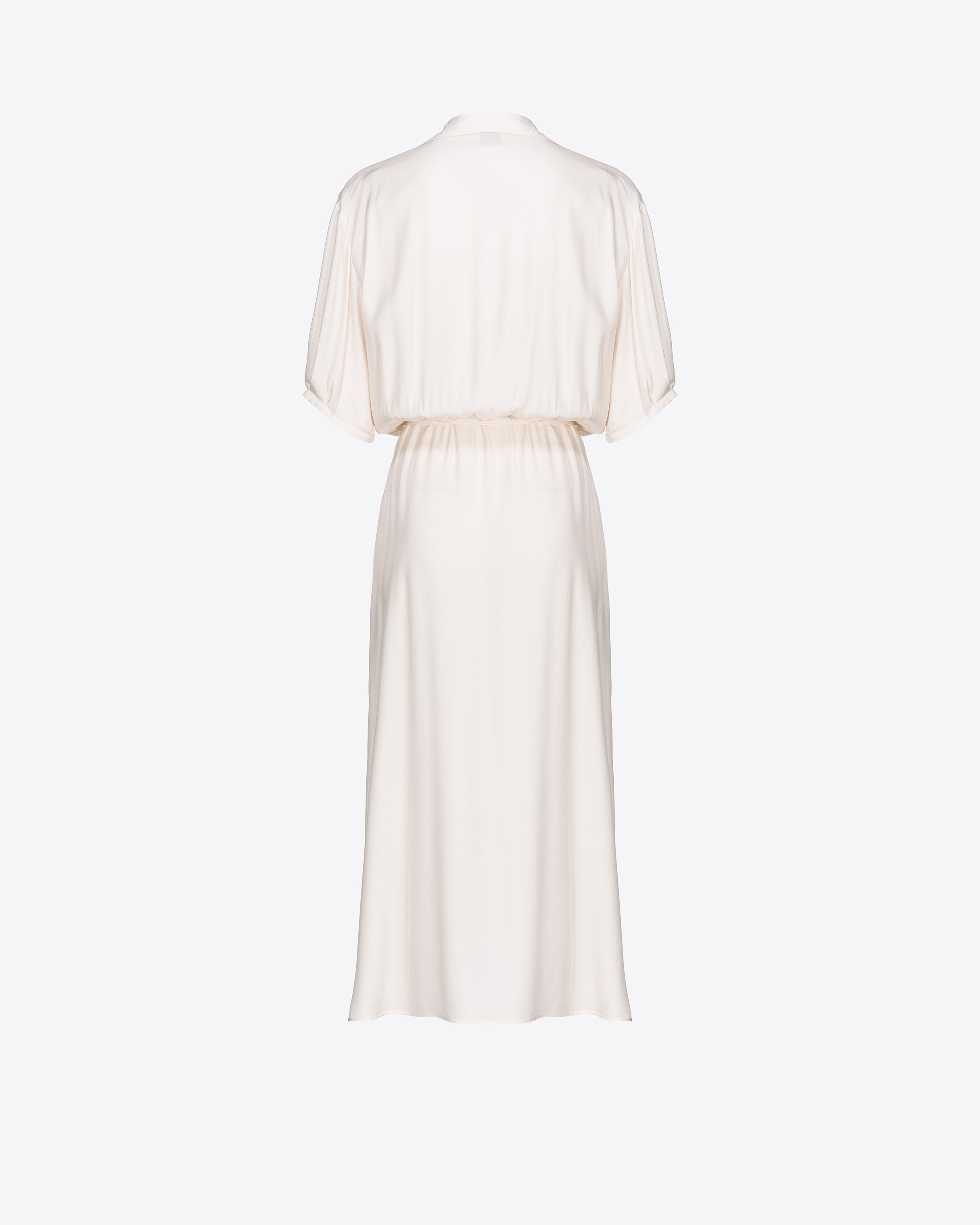 Pinko, Twill maxi dress with fringing, Solid pink, 46