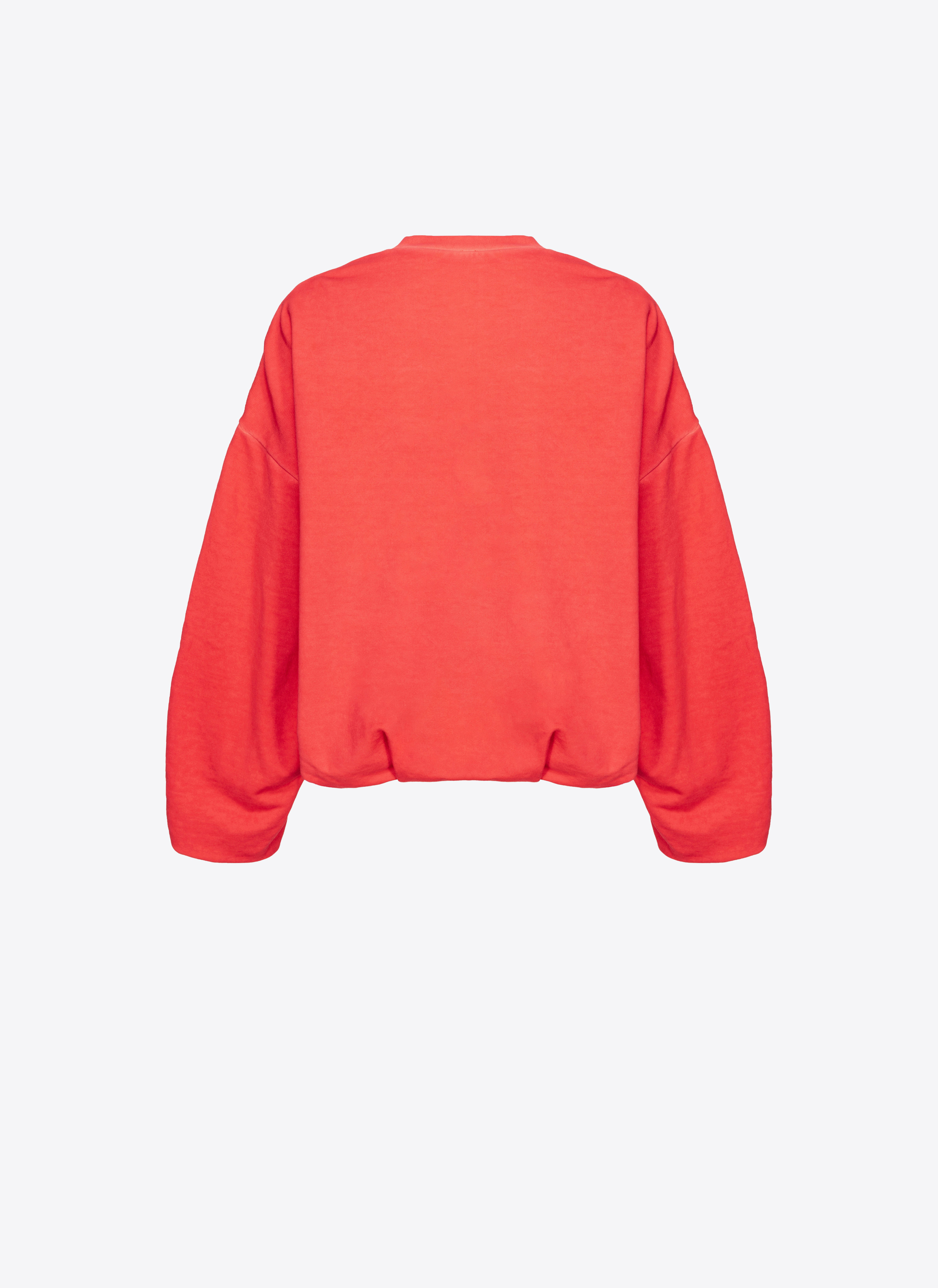 Pinko, Oversized sweatshirt with logo print, Dulcamara red, M-L