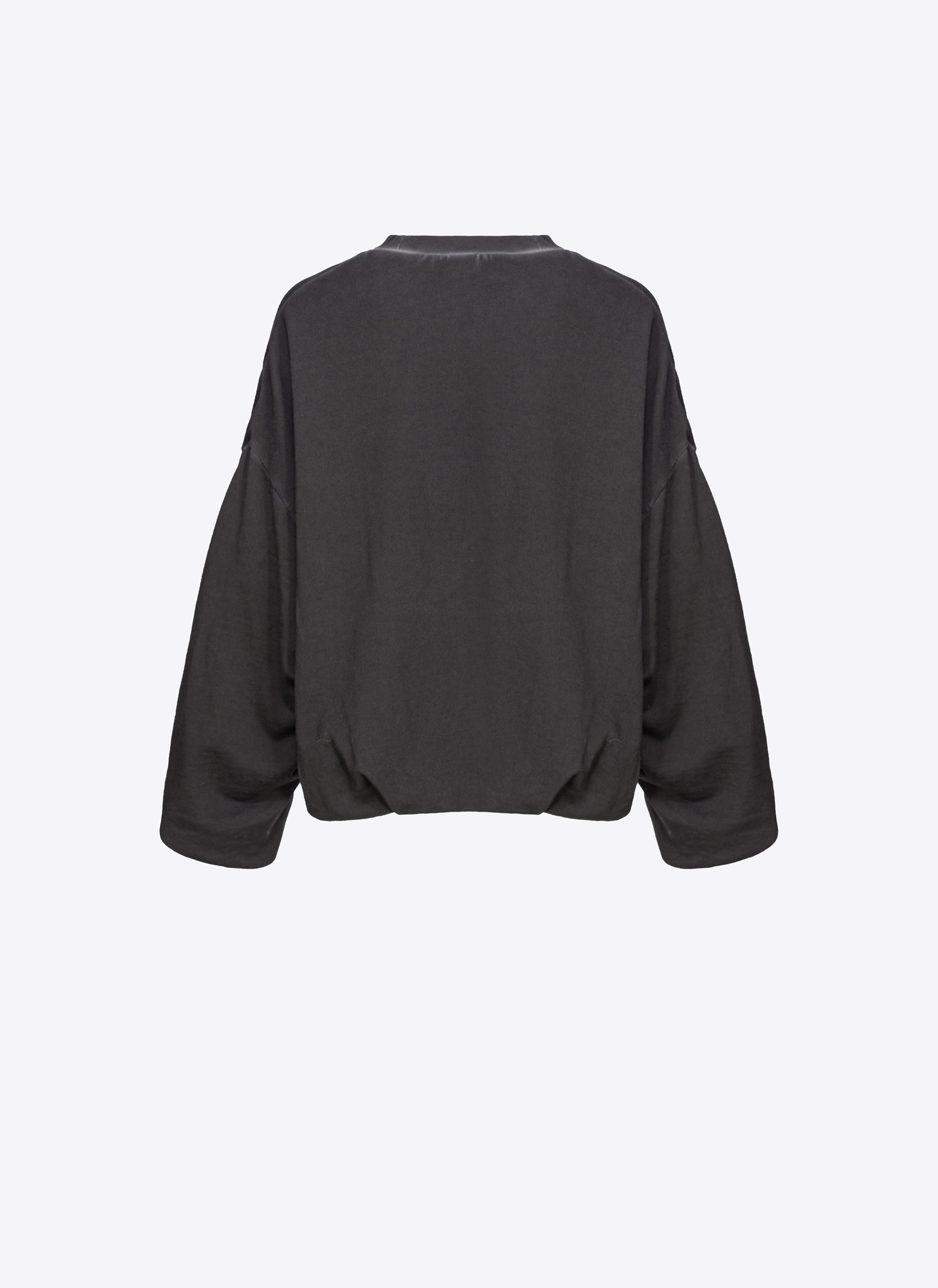 Pinko, Oversized sweatshirt with logo print, Limo black, M-L