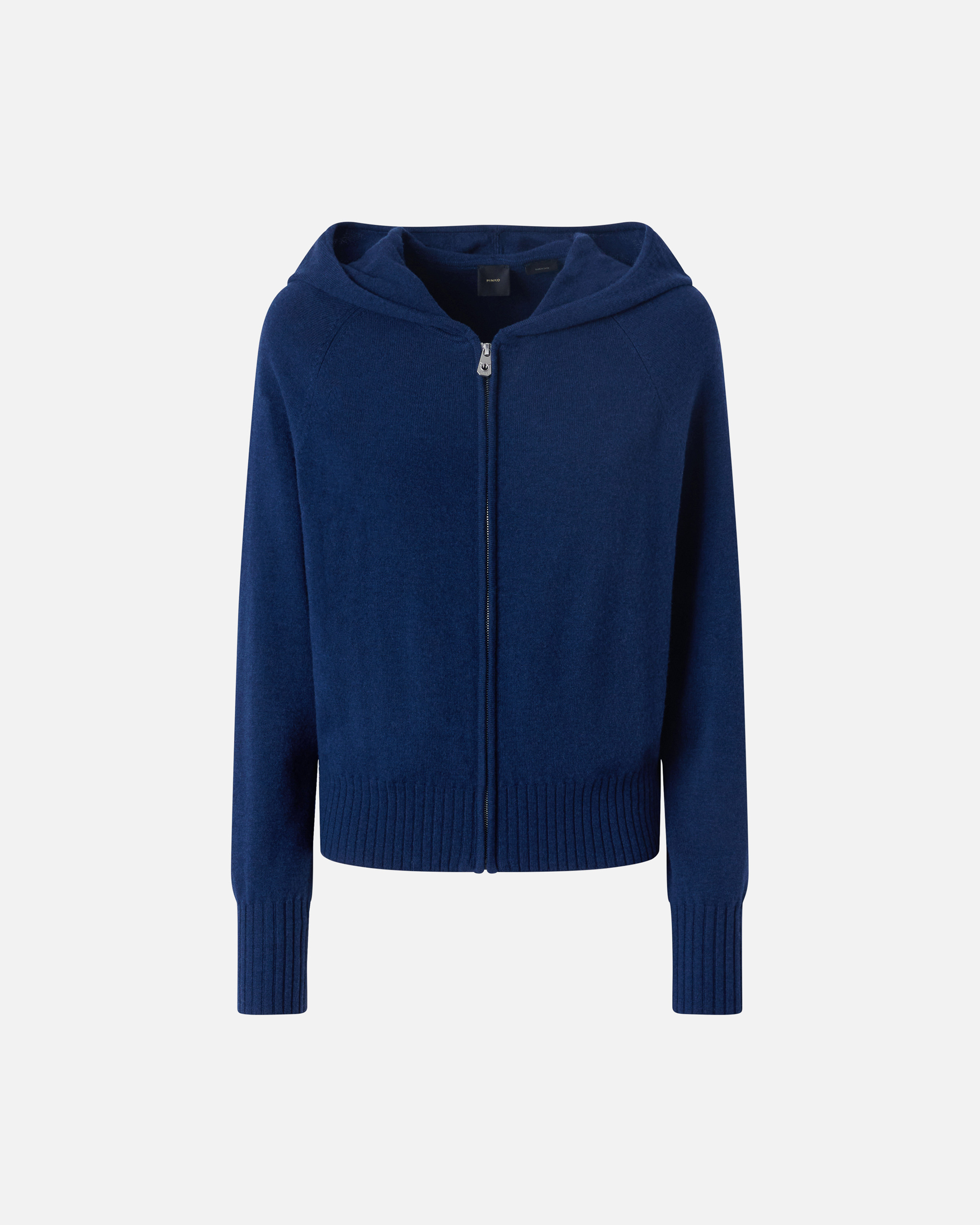 Cashmere-blend sweater with hood and zip 