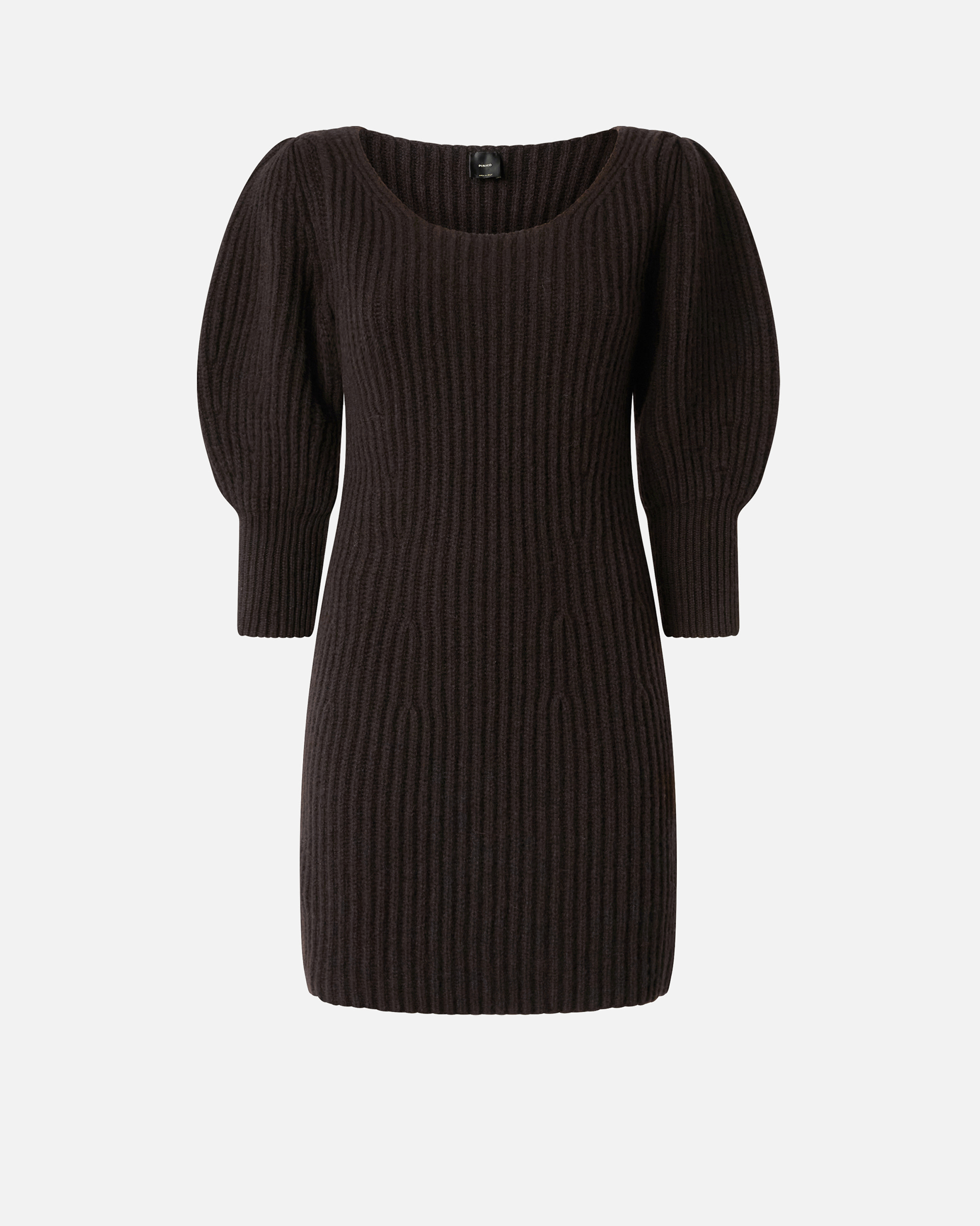 Ribbed knit wool and cashmere mini dress