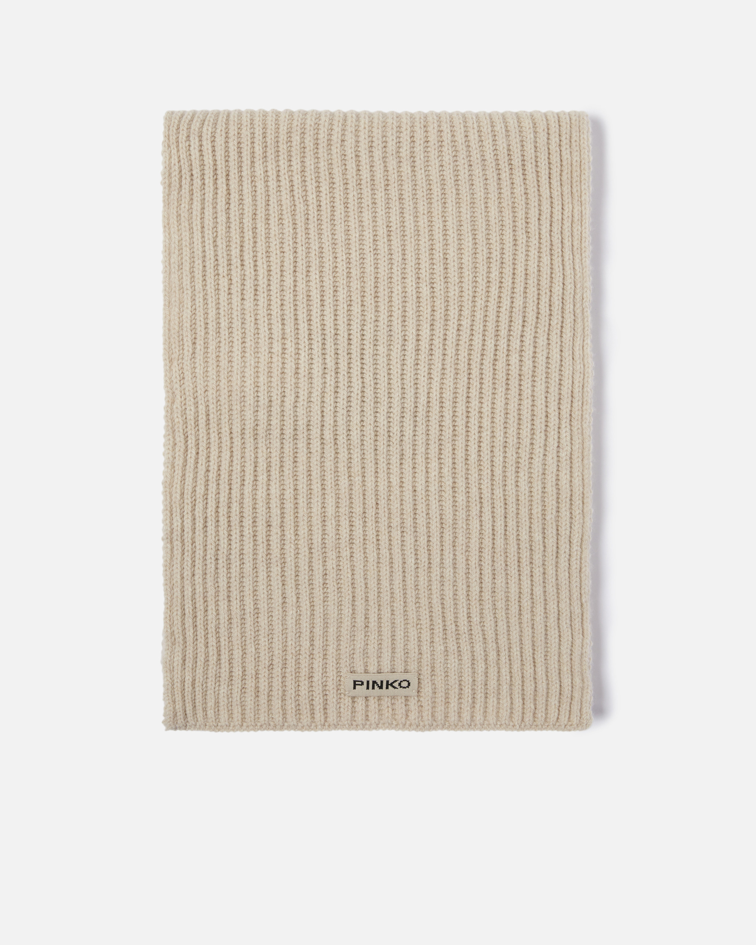 Ribbed wool and cashmere scarf