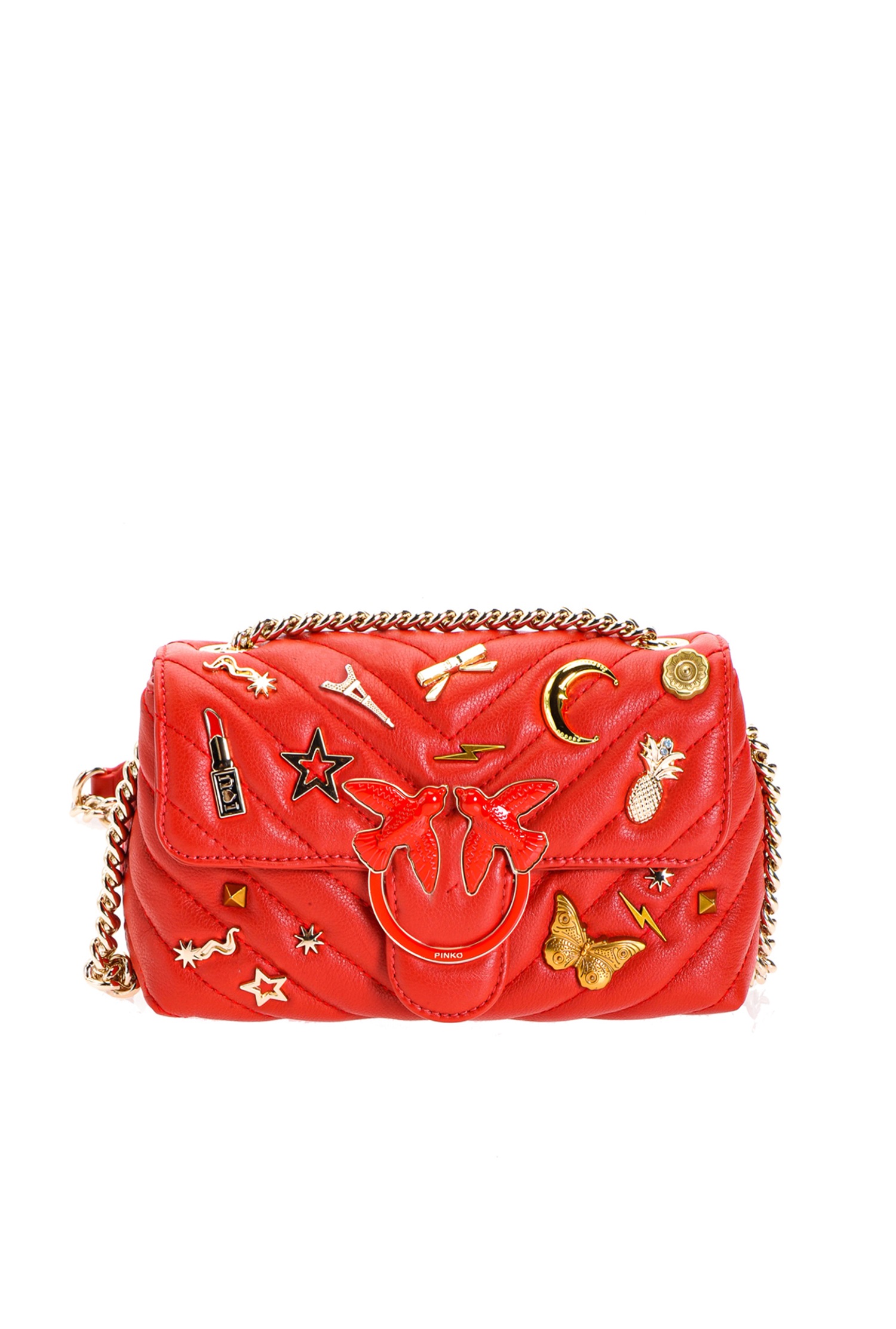 pinko mini love bag red