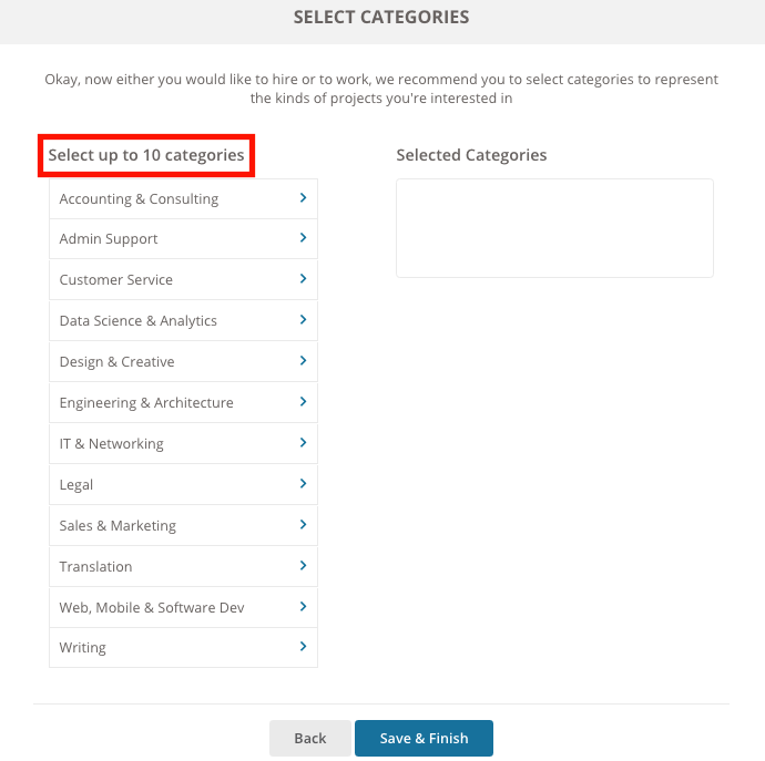 goLance - Categories