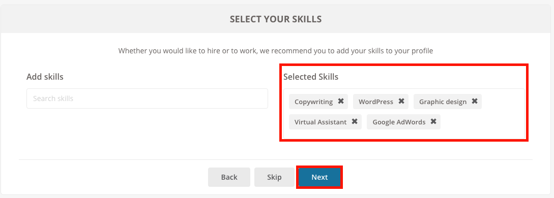 goLance - Select Skills 2