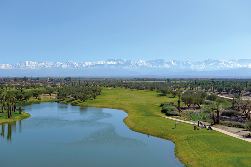 A view of a tee to fairway shot at Royal Palm Golf Club, Marrakech, Morocco