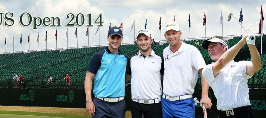 Martin Kaymer, Maximilian Kieffer, Marcel Siem und Alex Cejka. Zusammen greifen die Deutschen in Pinehurst an!