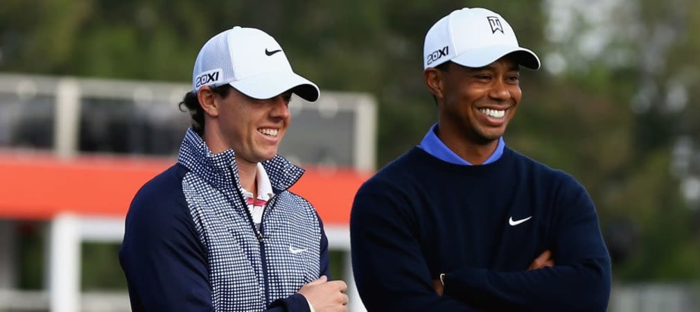 Die Nike-Aushängeschilder Tiger Woods und Rory McIlroy verstehen sich auch privat gut - was ihrem Ausrüster sicher gefallen dürfte. (Foto: Getty)