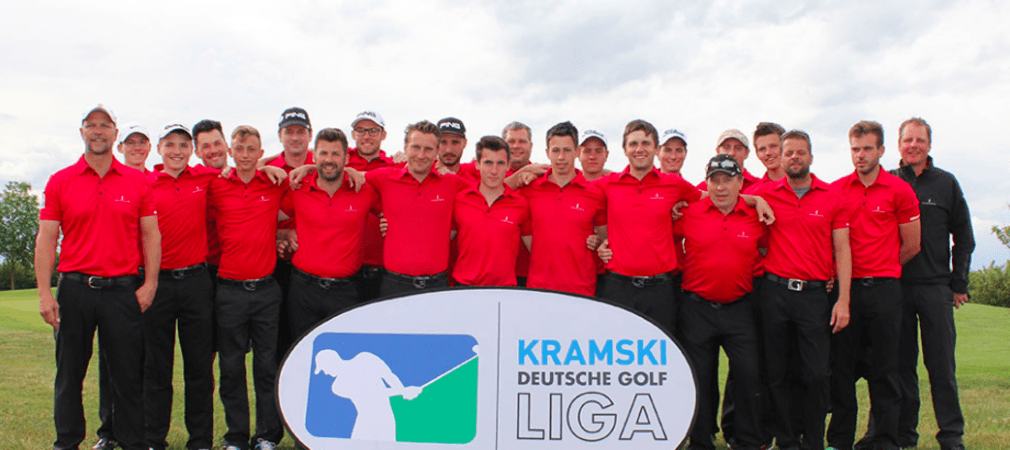 Die Herrenmannschaft des Golfclub St. Leon-Rot überzeugte beim zweiten Spieltag der Kramski DGL im Golfclub Riedstadt Kiawah mit starker Performance. (Foto: DGV/stebl)