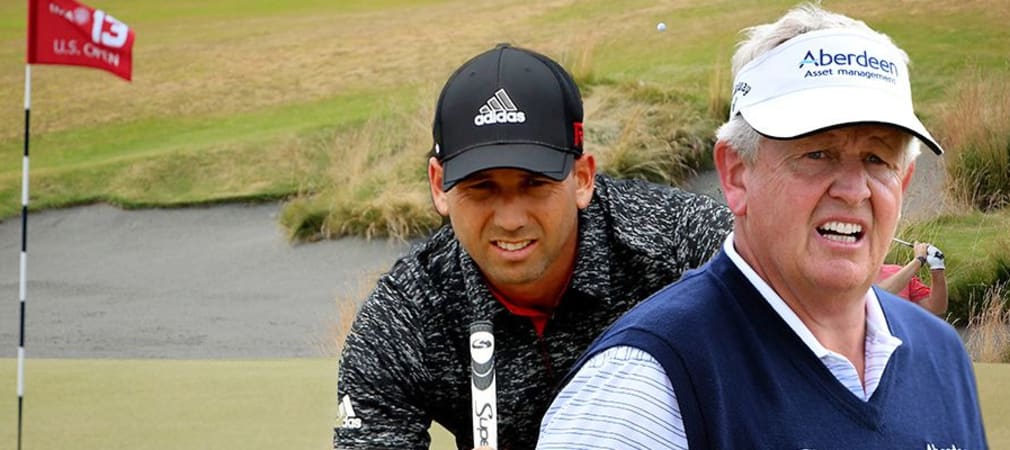 Sergio Garcia und Colin Montgomerie kritisieren nach dem Auftakt den Zustand der Grüns in Chambers Bay. (Foto: Getty)
