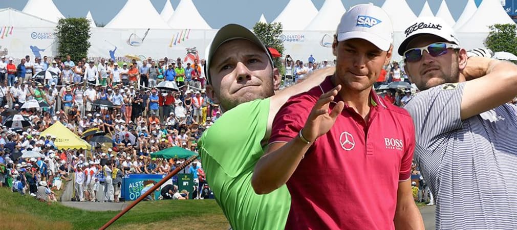 Maximilian Kieffer, Martin Kaymer und Bernd Wiesberger (v.l.) haben gute Chancen auf den Sieg bei der Alstom Open de France.