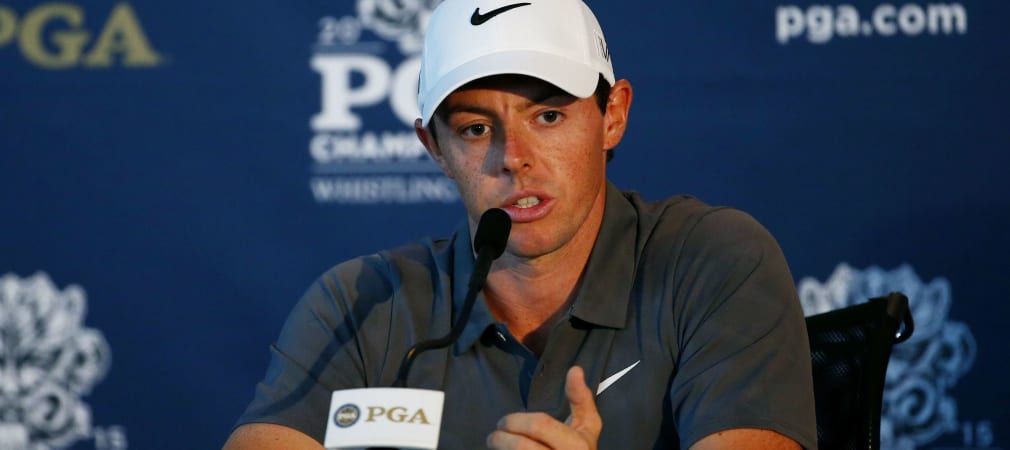 Rory Mcllroy auf der Pressekonferenz vor dem Major in Whistling Straits. (Foto:getty)