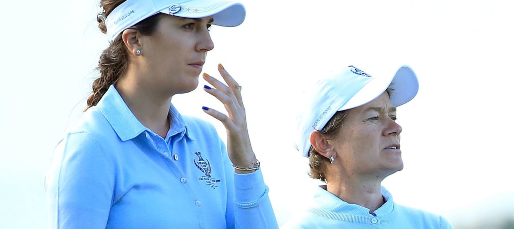 Sandra Gal und Catriona Matthew gewinnen ihr Foursome-Match beim Solheim Cup. (Foto: Getty)