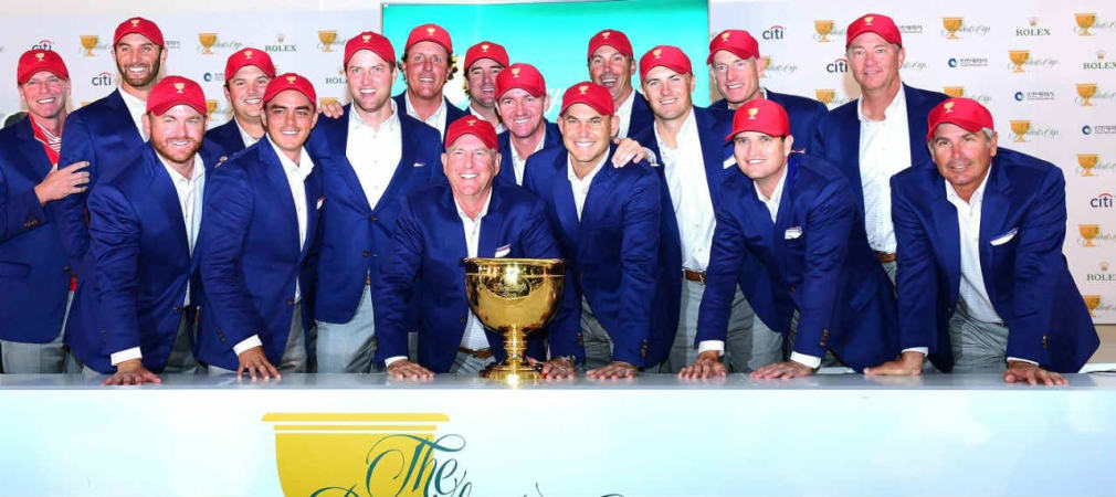 Volle Starbesetzung im Team USA beim Presidents Cup. Bill Haas macht gegen Sangmoon Bae alles klar. (Foto: Getty)