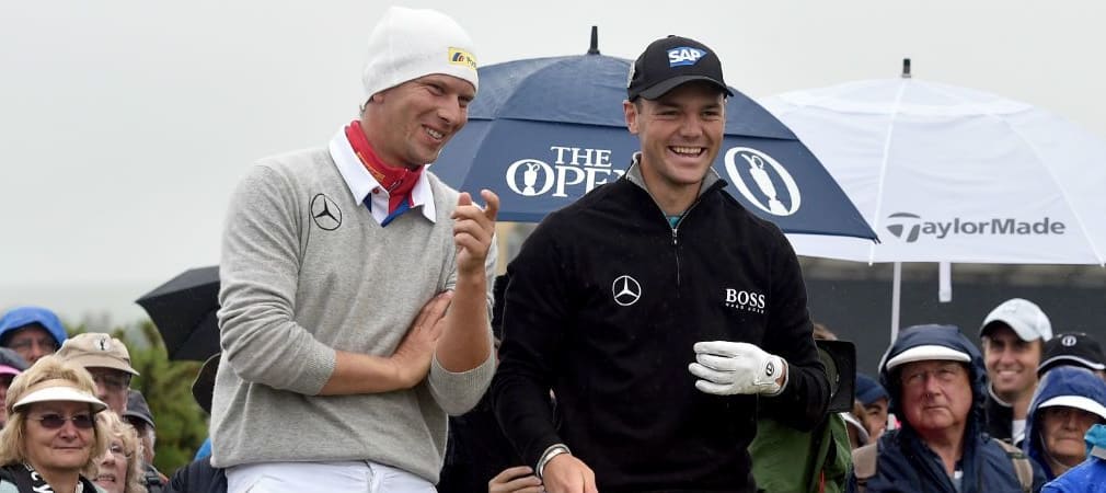 Ob Martin Kaymer und Marcel Siem bei der Scottish Open genau so gute Laune haben wie bei der Open letztes Jahr, wird sich am Wochenende zeigen. (Foto: Getty)