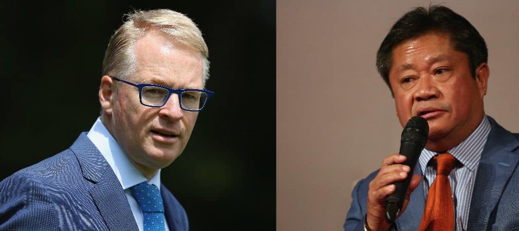 Keith Pelley und Kyi Hla Han wollen die Zusammenarbeit zwischen ihren Touren intensivieren. (Fotos: Getty)