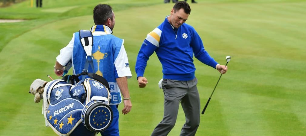 So jubeln wie 2014 möchte Martin Kaymer auch dieses Jahr beim Ryder Cup. Doch vorher muss er sich qualifizieren. (Foto: Getty)
