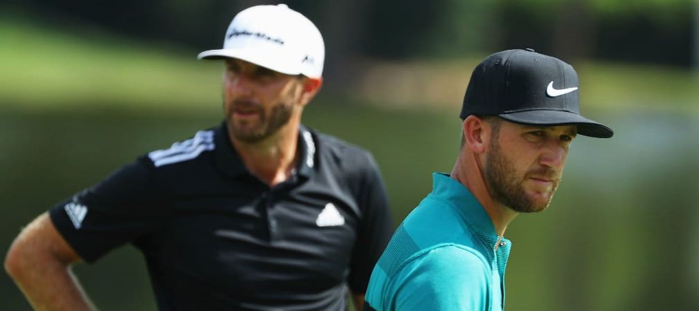 Dustin Johnson und Kevin Chappell werden am Sonntag gegeneinander um den Sieg bei der Tour Championship kämpfen. (Foto: Getty)