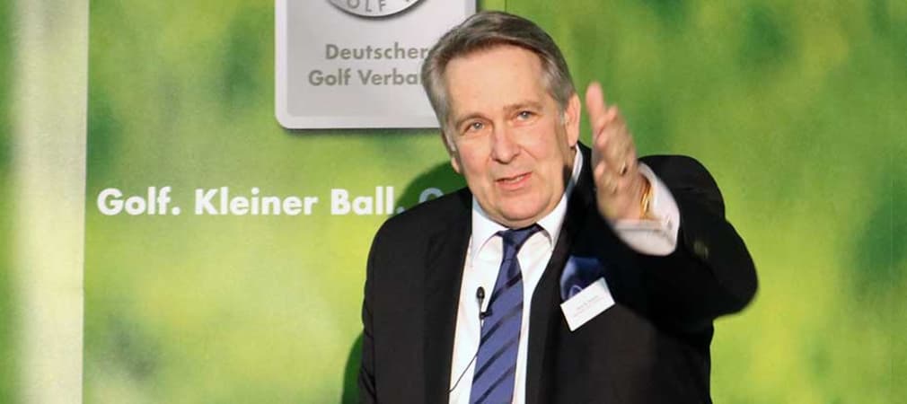 Claus Kobold, Präsident des Deutschen Golf Verbandes, auf der Jahrespressekonferenz in Suttgart. (Foto: Golf Post)