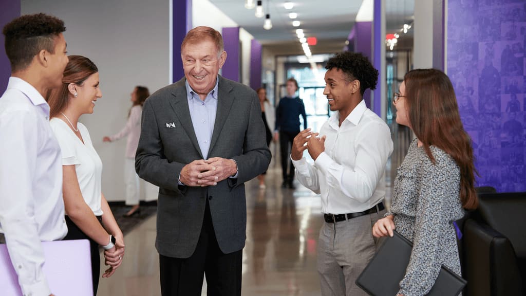 Jerry Colangelo with business students at GCU