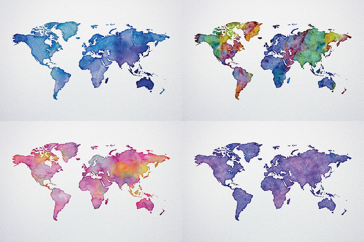 Planisferio Mapa En Acuarela Arte Con Mapas Ilustraciones My Xxx Hot