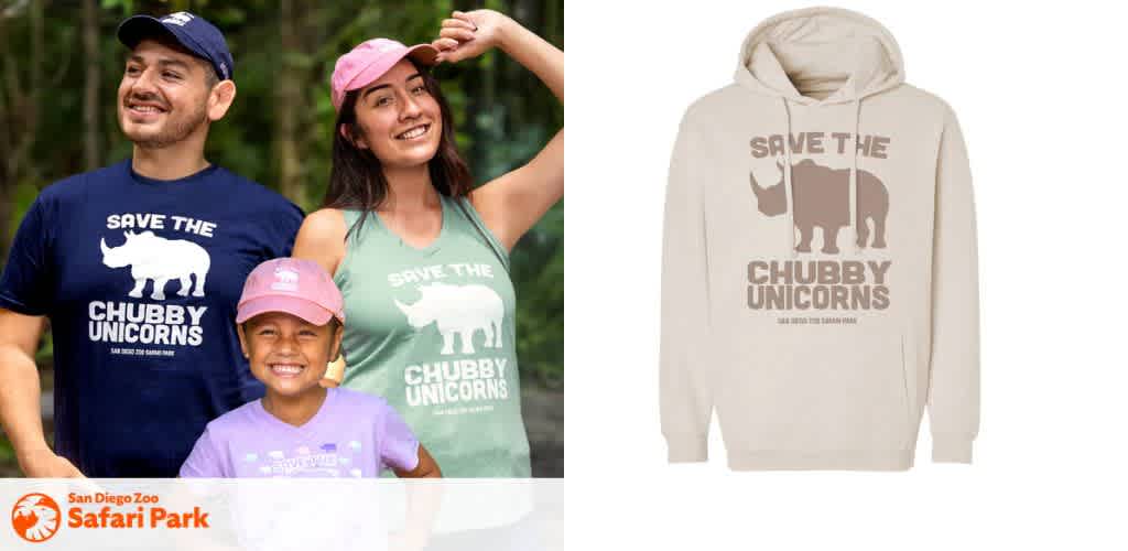 Three people wearing shirts with