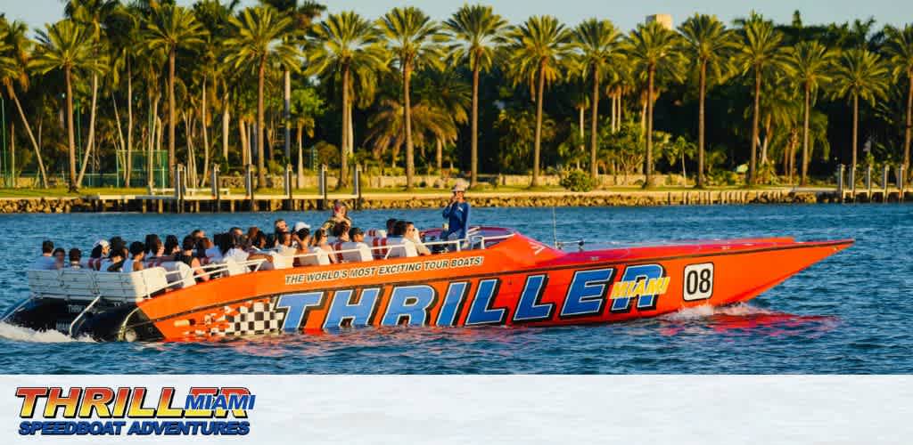 A red speedboat named